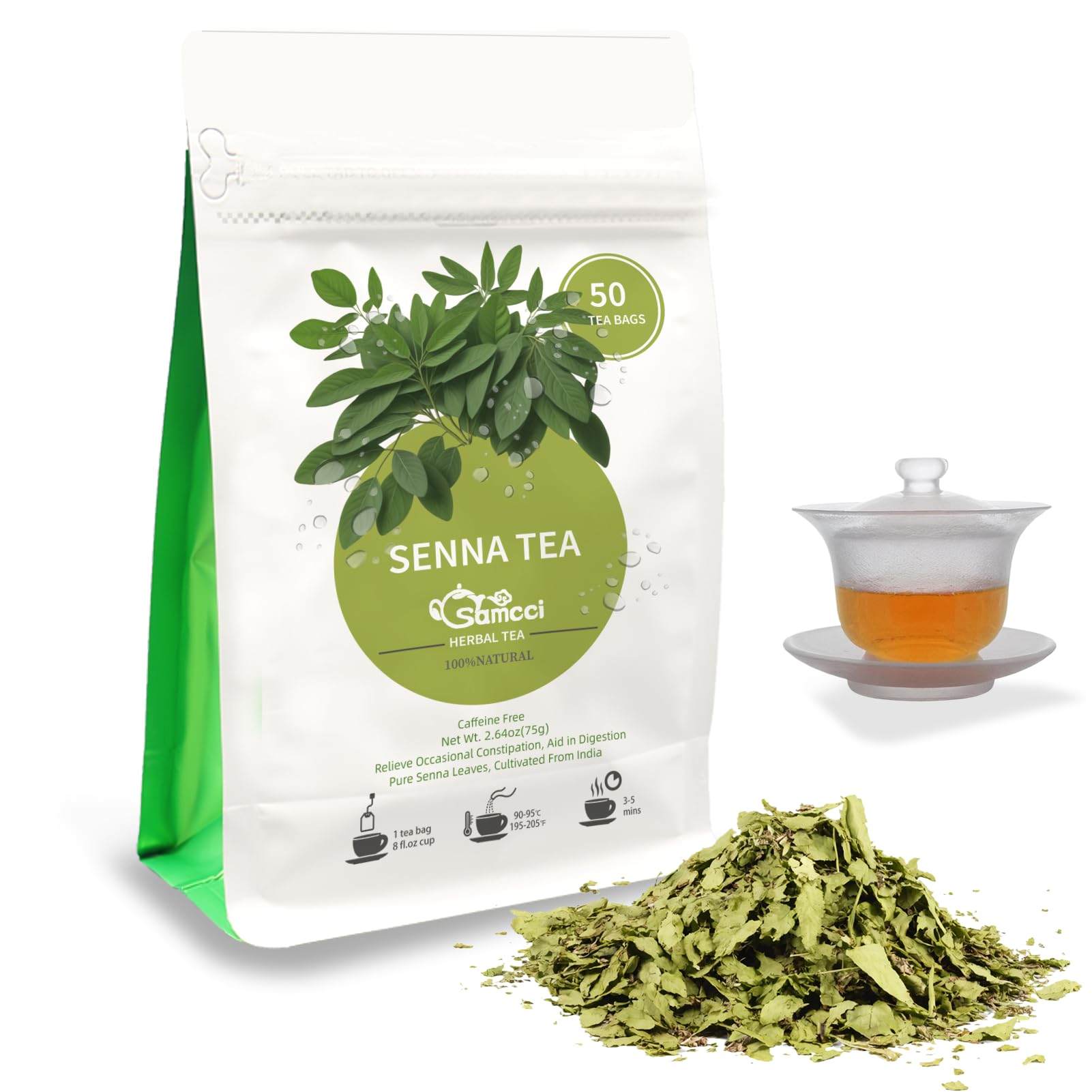 Amazon.com : Samcci - Senna Tea, 50 Teabags, 1.5g/bag - Senna Leaf